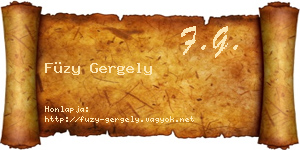Füzy Gergely névjegykártya