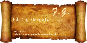 Füzy Gergely névjegykártya